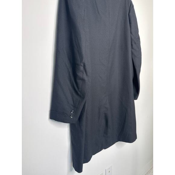 Vintage 1960's Darby Fashion for Rogers Black Wool Overcoat Velvet Collar large - Picture 14 of 14